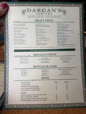 Menu photo 2 Dargan's Irish Pub and Restaurant Ventura, CA Menu photo 2 Dargan's Irish Pub and Restaurant Ventura, CA