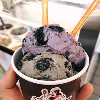 Sugar Mama Desserts - Black sesame brittle and blueberry Oreo. Soo good! - Ice Cream & Frozen Yogurt Near Me - Milpitas, California Sugar Mama Desserts - Black sesame brittle and blueberry Oreo. Soo good! - Ice Cream & Frozen Yogurt Near Me - Milpitas, California