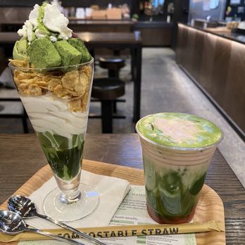 Nana's Green Tea - Matcha Strawberry Cream Latte (R) Matcha Shiratama Parfait - Desserts Near Me - Vancouver, British Columbia Nana's Green Tea - Matcha Strawberry Cream Latte (R) Matcha Shiratama Parfait - Desserts Near Me - Vancouver, British Columbia