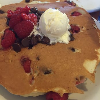 Original Breakfast House - Raspberry chocolate chip pancakes - 2 pancakes, very big. - Breakfast & Brunch Near Me - Phoenix, Arizona Original Breakfast House - Raspberry chocolate chip pancakes - 2 pancakes, very big. - Breakfast & Brunch Near Me - Phoenix, Arizona