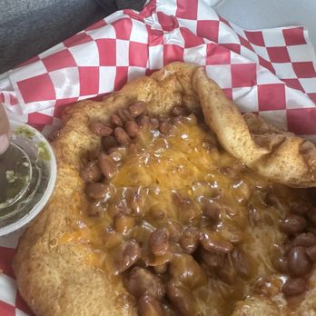 Nowah’s Frybread - Bean, Cheese and Green Chili Frybread - Food Trucks Near Me - Cameron, Arizona
