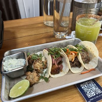 bartaco - Oyster, Ribeye, Duck, and Pork belly tacos and a green margarita - Mexican Near Me - Atlanta, Georgia bartaco - Oyster, Ribeye, Duck, and Pork belly tacos and a green margarita - Mexican Near Me - Atlanta, Georgia