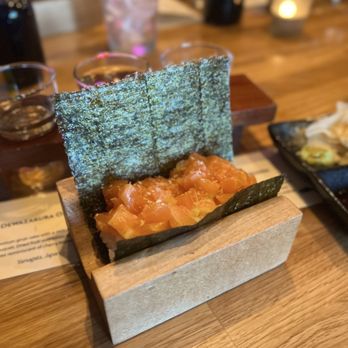 Yonsei Handrolls - Salmon, sesame, lemon - Japanese Near Me - Oakland, California Yonsei Handrolls - Salmon, sesame, lemon - Japanese Near Me - Oakland, California