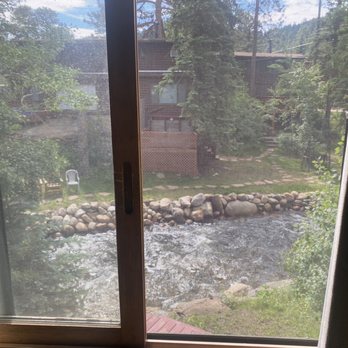 Ponderosa Lodge - River view from window - Hotels Near Me - Estes Park, Colorado