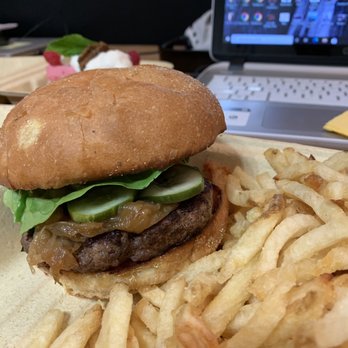 Johnston's Saltbox - Rib Eye Burger with NO tomato - New American Near Me - San Carlos, California Johnston's Saltbox - Rib Eye Burger with NO tomato - New American Near Me - San Carlos, California