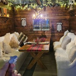 Swiss chalet festive season dinner decor