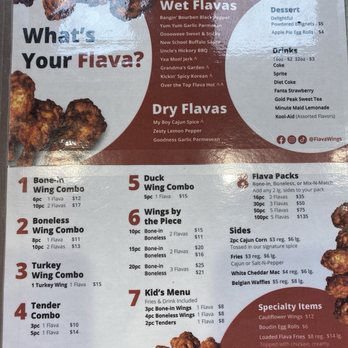 Flava Wings - Menu - Chicken Wings Near Me - Houston, Texas