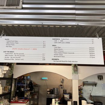 Smoking Mikes Meats - Menu sign above the cash register - Barbeque Near Me - Gainesville, Georgia Smoking Mikes Meats - Menu sign above the cash register - Barbeque Near Me - Gainesville, Georgia
