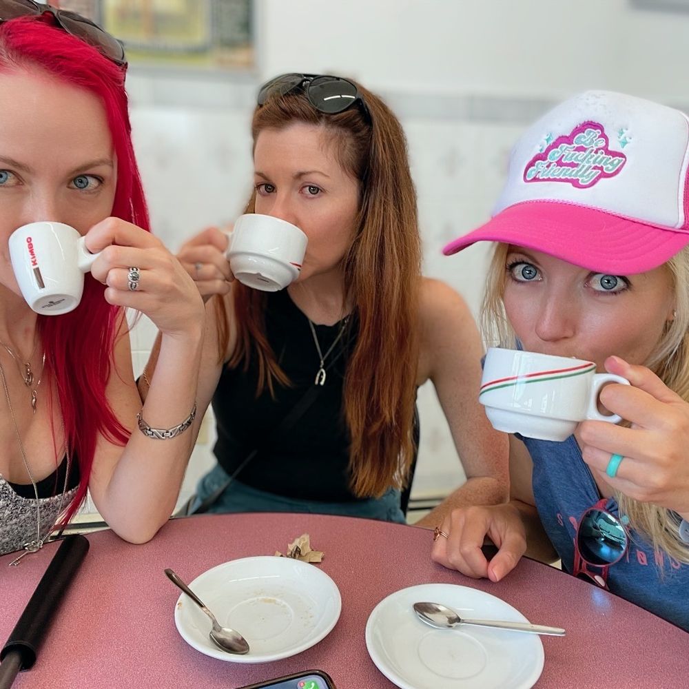Portage Bakery - Sisters enjoying cappuccino - Delis Near Me - Niagara Falls, Ontario