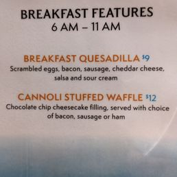 Breakfast features Breakfast features