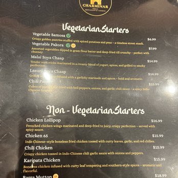 Charminar - Menu - Indian Near Me - Fremont, California