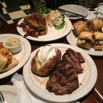 Press Grill - left: shrimp po boy; middle top: pastrami sandwich; middle bottom: steak dinner; right: adobo pork. - American Near Me - Columbus, Ohio Press Grill - left: shrimp po boy; middle top: pastrami sandwich; middle bottom: steak dinner; right: adobo pork. - American Near Me - Columbus, Ohio