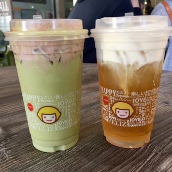 Happy Lemon - Matcha Latte with Tiramisu Cheese & Oolong Tea with Salted Cheese. - Juice Bars & Smoothies Near Me - Burlingame, California