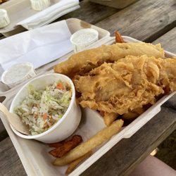 Sharkey's Fish Locker - 2 piece cod and chips with split fries and extra tartar sauce