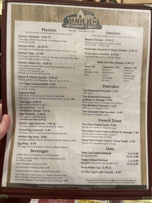 Menu photo 2 Yoder's Restaurant and Buffet New Holland, PA Menu photo 2 Yoder's Restaurant and Buffet New Holland, PA