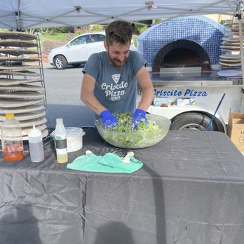 Criscito Pizza - Preparing salad and pizza oven - Pizza Near Me - San Diego, California