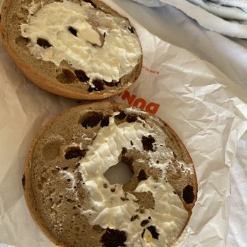 Dunkin' -  two bagels with cream and raisins - Donuts Near Me - Waterbury, Connecticut