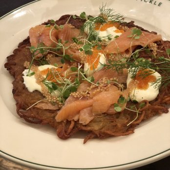 Maison Pickle - Loaded Hash Browns w/ Smoked Salmon - Cocktail Bars Near Me - New York, New York