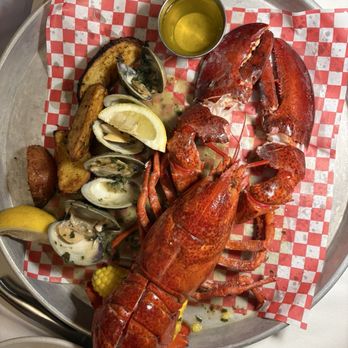 Jake's Steakhouse - The Lobster special with clams, potatoes and melted butter. Mouth watering! - Steakhouses Near Me - East Meadow, New York