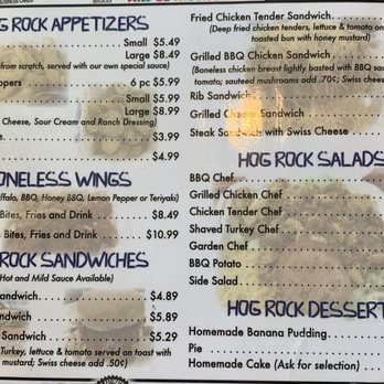 Hog Rock Bar-B-Q - Menu 4 - Barbeque Near Me - Wetumpka, Alabama Hog Rock Bar-B-Q - Menu 4 - Barbeque Near Me - Wetumpka, Alabama