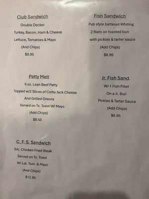 Menu photo 2 The Corner Cafe & Saloon Weesatche, TX Menu photo 2 The Corner Cafe & Saloon Weesatche, TX