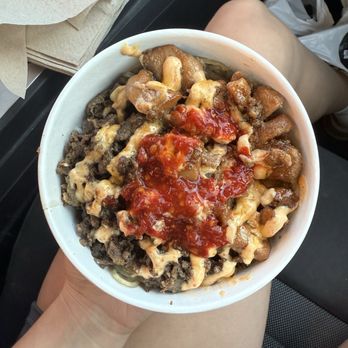 Cupbop - Korean BBQ - Noodles, cabbage, white rice, beef and koko chicken along - Barbeque Near Me - El Paso, Texas