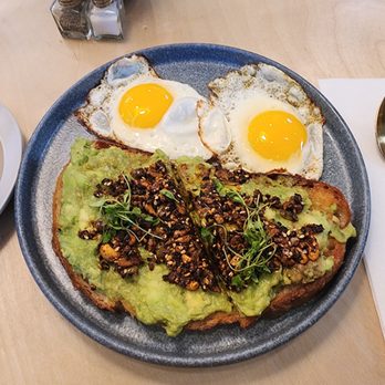 Renegade By Devout Coffee - Avocado toast with a side of over easy eggs - Coffee & Tea Near Me - Fremont, California Renegade By Devout Coffee - Avocado toast with a side of over easy eggs - Coffee & Tea Near Me - Fremont, California