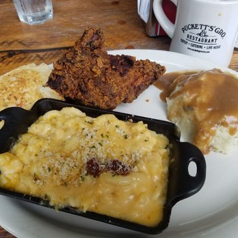 Puckett's Restaurant - Meat and 2. Fried chicken with mash potatoes and Mac and cheese. Good cheap lunch meal. - Barbeque Near Me - Murfreesboro, Tennessee Puckett's Restaurant - Meat and 2. Fried chicken with mash potatoes and Mac and cheese. Good cheap lunch meal. - Barbeque Near Me - Murfreesboro, Tennessee