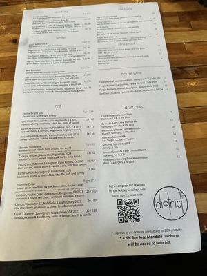 Menu photo 2 District San Jose, CA