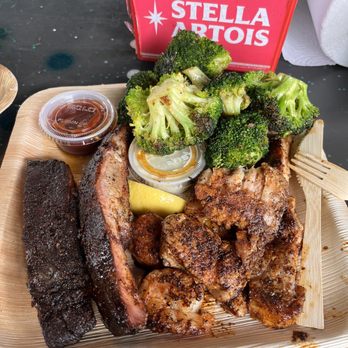Hookin' Ain't Easy Seafood - Inland Slammer! (Bbq ribs, fish and shrimp YOUR way! I picked blackened which was amazing) $26 - Seafood Near Me - St Petersburg, Florida Hookin' Ain't Easy Seafood - Inland Slammer! (Bbq ribs, fish and shrimp YOUR way! I picked blackened which was amazing) $26 - Seafood Near Me - St Petersburg, Florida