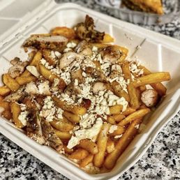 a tray of french fries