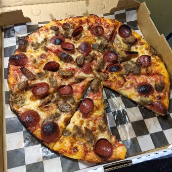 For Pizza - More Meat (indeed!)--pepperoni, meatballs, sausage - Pizza Near Me - Medford, Massachusetts For Pizza - More Meat (indeed!)--pepperoni, meatballs, sausage - Pizza Near Me - Medford, Massachusetts