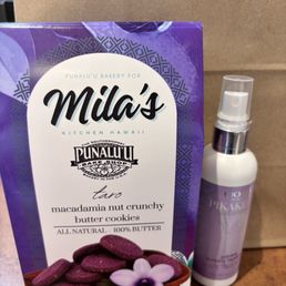 Mila's taro mac nut cookies to share and for me a pikake body mist because I miss the islands