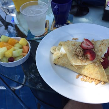 Aqua Bar & Grill - Yogurt & Strawberry Crepe w/ side of fruit - New American Near Me - Rehoboth Beach, Delaware