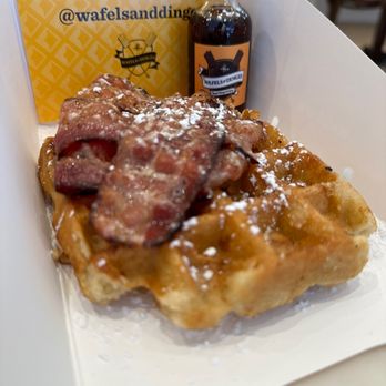 Wafels & Dinges - Bourdon and bacon gluten free waffle - Waffles Near Me - New York, New York Wafels & Dinges - Bourdon and bacon gluten free waffle - Waffles Near Me - New York, New York