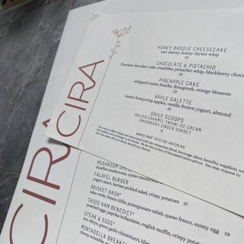 Cira - Menu - Mediterranean Near Me - Chicago, Illinois