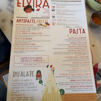 Elvira - menu - Italian Near Me - San Diego, California Elvira - menu - Italian Near Me - San Diego, California