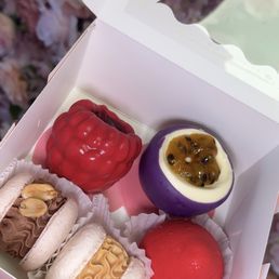 Fruit desserts and macaroons Fruit desserts and macaroons