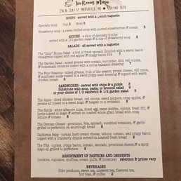 Great menu and wonderful service.