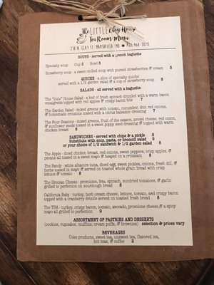 Menu photo 3 The Little Clay House Marshfield, MO
