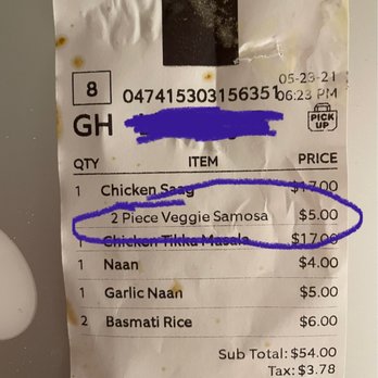 Virsa De Punjab - Receipt - Indian Near Me - Bedford, Massachusetts Virsa De Punjab - Receipt - Indian Near Me - Bedford, Massachusetts