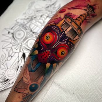 Windfall Tattoo Studio - Majoras Mask by Hunter @CloudCaptorTattoo - Tattoo Near Me - Newport Beach, California