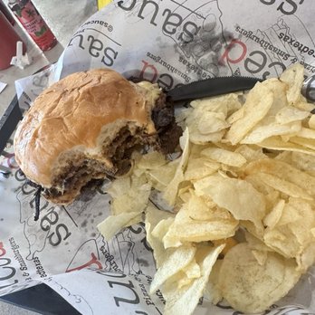 Sauce'd - My bad I was hungry took a couple bites of the Classic Smashburger before picture. - Pizza Near Me - Grapevine, Texas