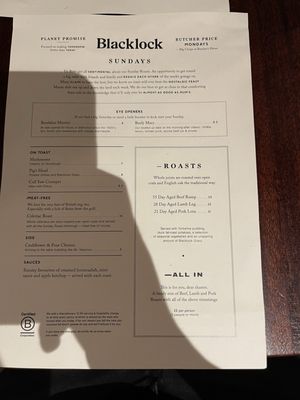 Menu photo 2 Blacklock Covent Garden London, XGL