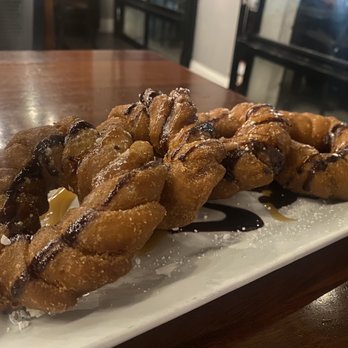 The Hangry Bison - Whiskey Churro Donuts with Chocolate & Caramel Drizzle - New American Near Me - Winter Park, Florida