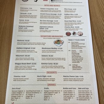 Kajiken Ramen - Menu - Ramen Near Me - Phoenix, Arizona