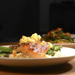 South - Caribbean Salmon with Mango Salsa