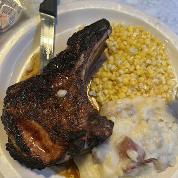 Prima Italian Kitchen - Pork chop, whipped potatoes, corn. - Salad Near Me - Valrico, Florida