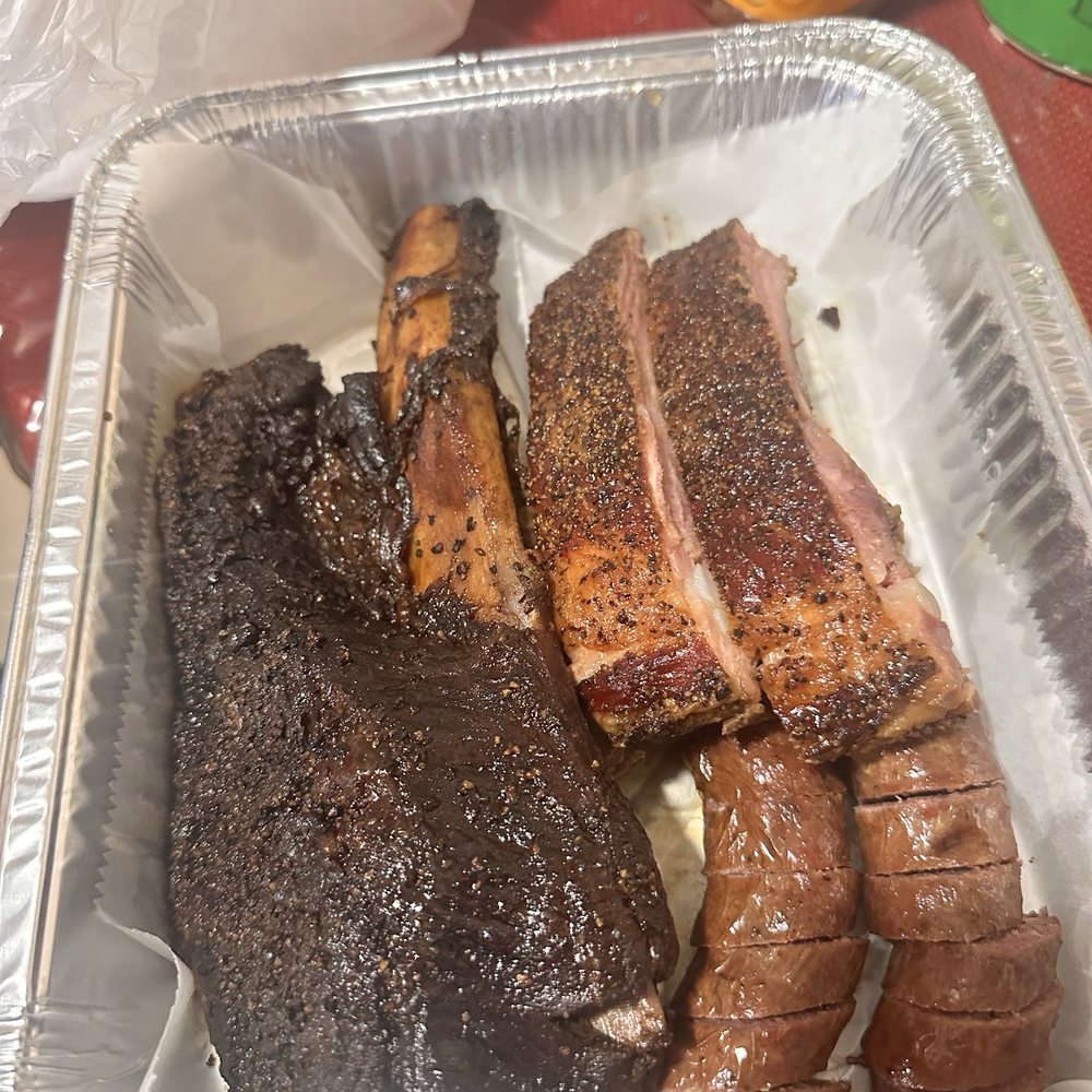 Sunset Texas Barbecue - Mix of different meats I ordered - Barbeque Near Me - Honolulu, Hawaii Sunset Texas Barbecue - Mix of different meats I ordered - Barbeque Near Me - Honolulu, Hawaii