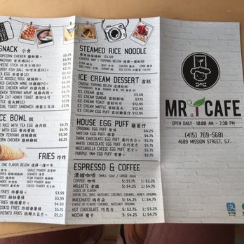 Mr. T Cafe - Menu (2/2) - 1/2019 - Coffee & Tea Near Me - San Francisco, California Mr. T Cafe - Menu (2/2) - 1/2019 - Coffee & Tea Near Me - San Francisco, California